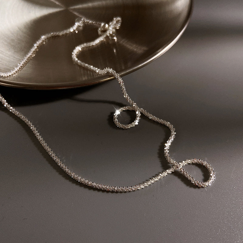 Classic Thin Tennis Necklace in 925 Sterling Silver
