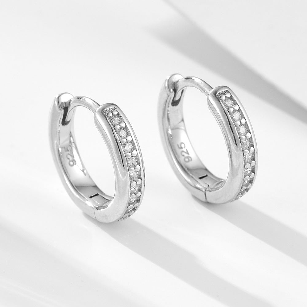 Classic Paved Sterling Silver Drop Earrings