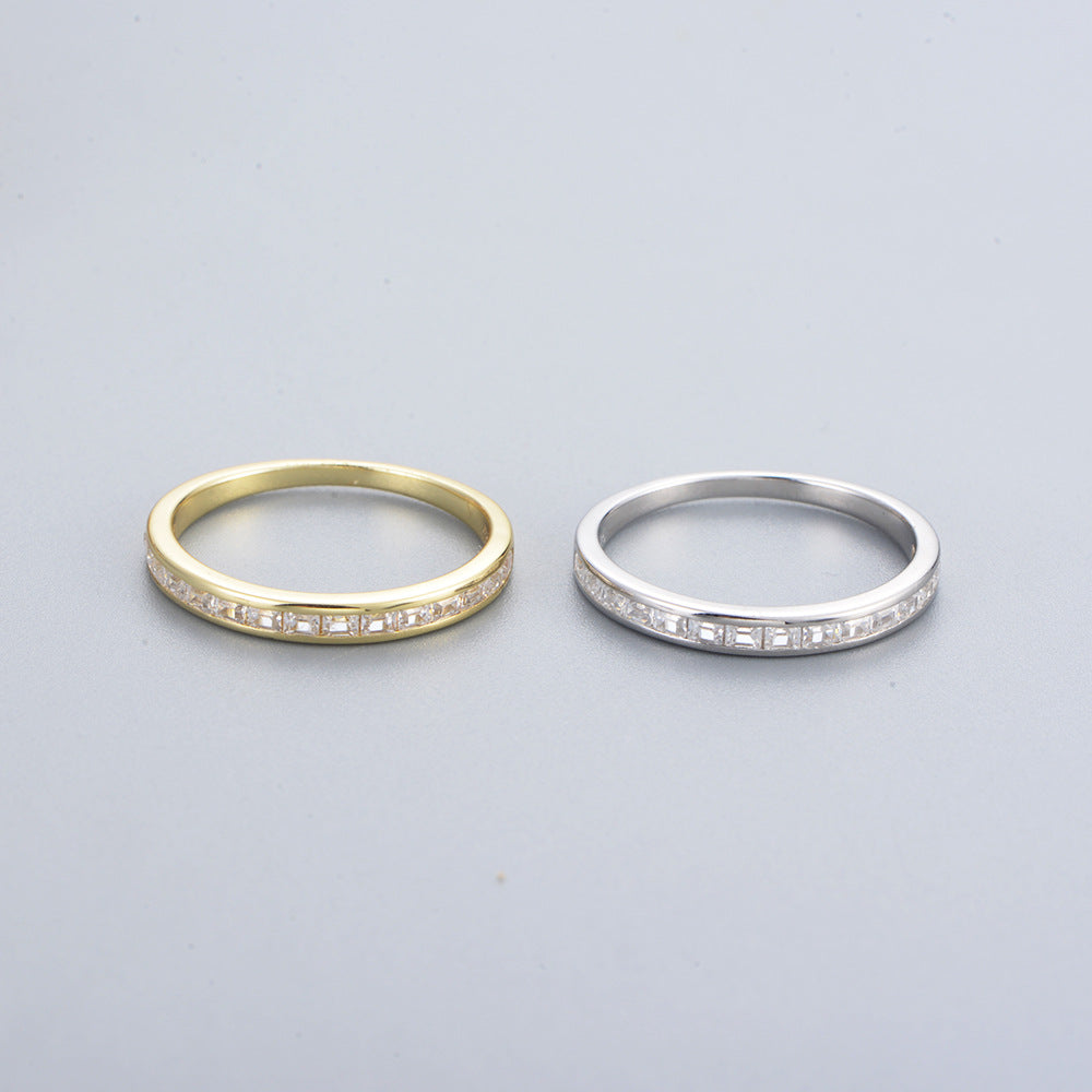 Simple Geometric Sterling Silver Band