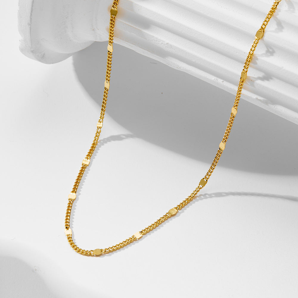 Minimalist Chain Necklace with Trendy Layering Design in Sterling Silver