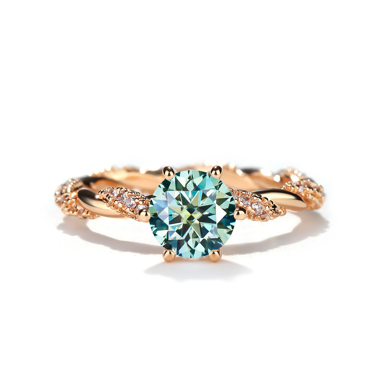 1 Carat Moissanite Twist Engagement Ring in Sterling Silver