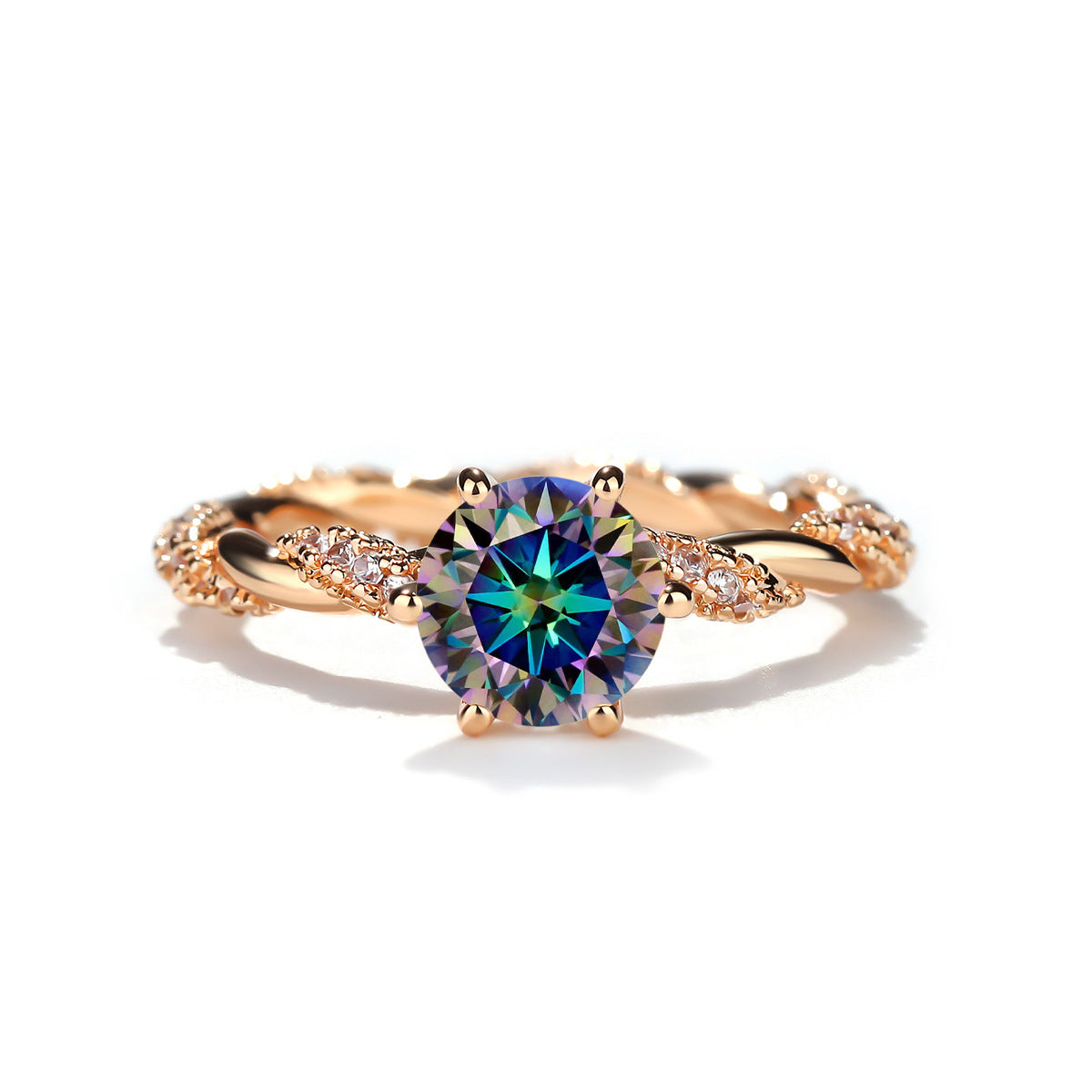 1 Carat Moissanite Twist Engagement Ring in Sterling Silver