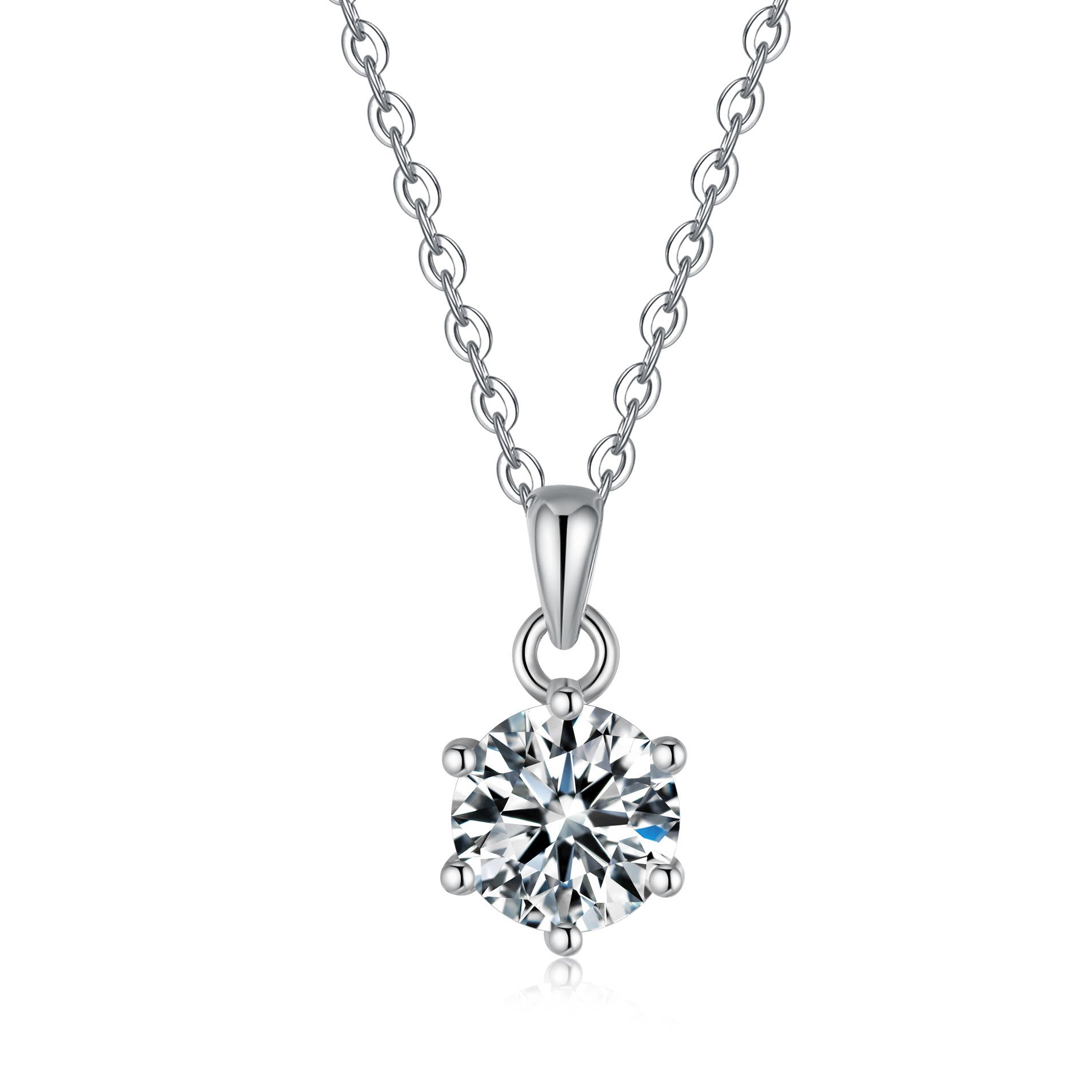 Timeless Design 6 Prong Moissanite Necklace