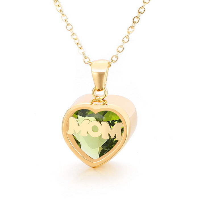 Personalized Heart Cut Pendant Necklace For Mom