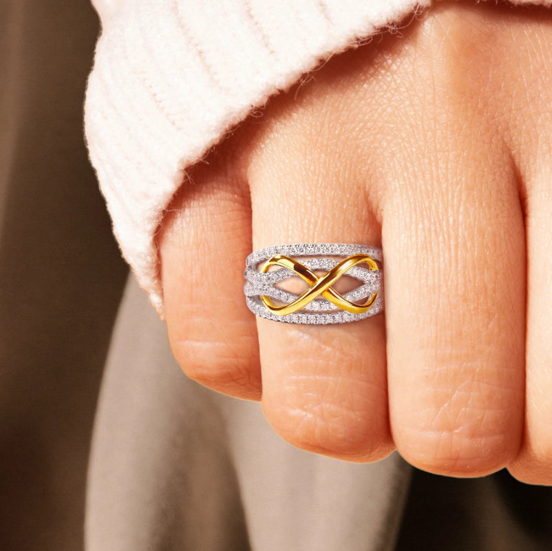 Infinity Design Sterling Silver Ring Band For Her