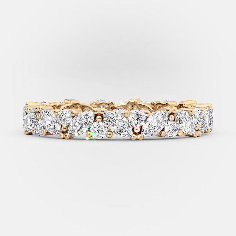 2pcs Gold Tone Emerald Cut Bridal Ring Set In Sterling Silver