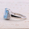 4.0CT. Radiant Cut Sterling Silver Engagement Ring (Multi Color Available)