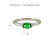Simple Vintage Green Oval Cut Sterling Silver Engagement Ring