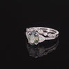 2 Pcs Natural Green Moss Agate Ring Set For Women