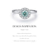 Halo 0.5CT Green Moissanite Silver Ring