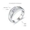 1.0CT Emerald Cut Moissanite Silver Men's Wedding Ring Band