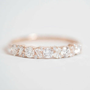 Elegant Half Eternity Sterling Silver Wedding Band