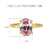 Classic Pink Tourmaline Oval Cut Golden Tone Engagement Ring