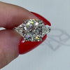 Three Stone Cushion Cut 4 Prong Engagement Ring