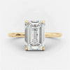 Emerald Cut Sterling Silver Solitaire Engagement Ring For Her