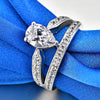 1.5ct Pear Cut 18K White Gold Plated Wedding Ring Set