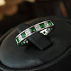 Sparkling Two Tone Design Paved Sterling Silver Wedding Band