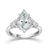 Dainty Marquise Cut Three Stone Engagement Ring In Sterling Silver