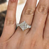 Dainty Marquise Cut Three Stone Engagement Ring In Sterling Silver