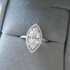 2.5CT Handmade Halo Marquise Cut Sterling Silver Engagement Ring