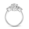 Dainty Three Stone Marquise Cut Sterling Silver Engagement Ring