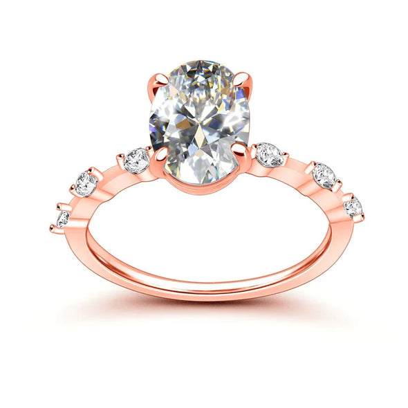 Oval Cut Engagement Ring with Side Stone