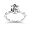 Oval Cut Engagement Ring with Side Stone