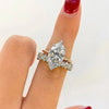 2pcs Hiden Halo Marquise Cut Wedding Set