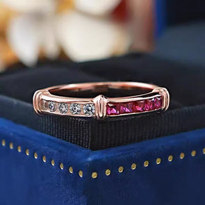 Unique Two Tone Design Sterling Silver Wedding Band