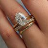 Luxurious 3PC Golden Tone Oval Cut Wedding Bridal Set In Sterling Silver