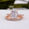 2PCS Radiant Cut Engagement Ring Set In Sterling Silver