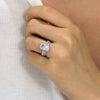 2PCS Radiant Cut Engagement Ring Set In Sterling Silver