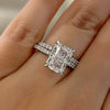 2PCS Radiant Cut Engagement Ring Set In Sterling Silver