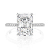4 carat Radiant Cut 925 Silver Moissanite Engagement Ring