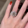 4.0Ct Marquise Cut Wedding Ring Set With Crown Curved Wedding Band