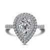 2.0ct Double Halo Pear Cut 925 Sterling Silver Engagement Ring