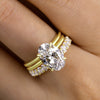 Luxurious 3PC Golden Tone Oval Cut Wedding Bridal Set In Sterling Silver