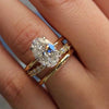 Luxurious 3PC Golden Tone Oval Cut Wedding Bridal Set In Sterling Silver