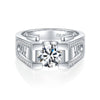 1.0ct &2.0ct Moissanite Men's  Wedding Ring Band in Sterling Silver