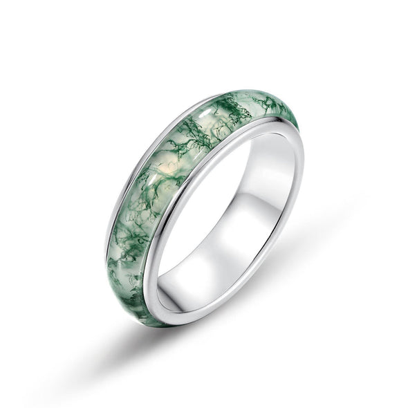 Simple Natural Green Moss Aget Band