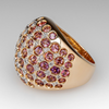 Beautiful Golden Plating Pink Tourmaline Cocktail Ring In Sterling Silver