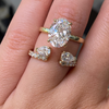 Unique Oval Cut Bridal Set In Sterling Silver