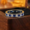Sparkling Two Tone Design Paved Sterling Silver Wedding Band