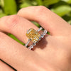 2 Pcs Radiant Cut Yellow Sterling Silver Bridal Set