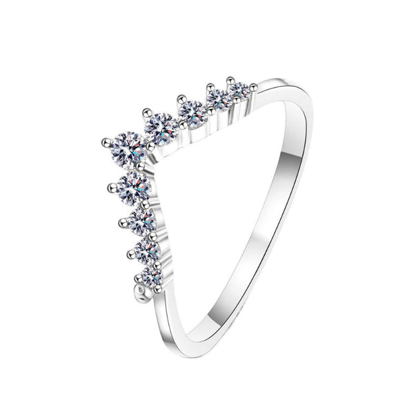 Sweet Crown Design Sterling Silver Wedding Band