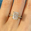 Classic Golden Tone Radiant Cut Sterling Silver Bridal Set with Two Tone Band