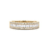 2PCS Radiant Cut Ring With Baguette Band Bridal Set in Sterling Silver