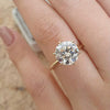 2.0 CT Classic Golden Tone Round Cut Moissanite Sterling Silver Engagement Ring