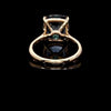 4.0CT Rose Gold Cushion Cut Blue Sapphire Sterling Silver Engagement Ring