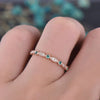 White & Paraiba Tourmaline Half Eternity Stackable Wedding Band